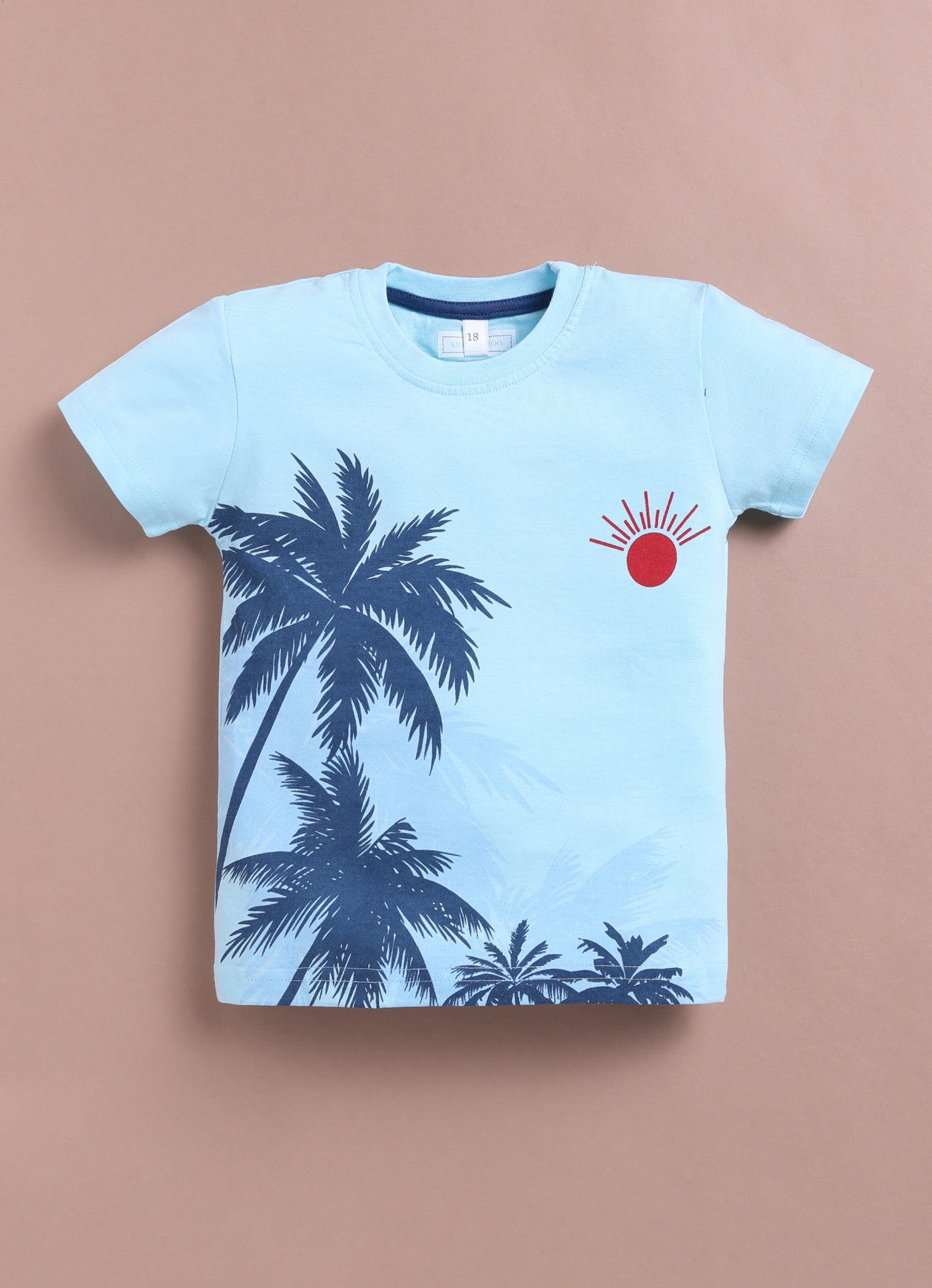 LIL KNOTS Printed Pure Cotton Boy Round Neck Top Bottom Set