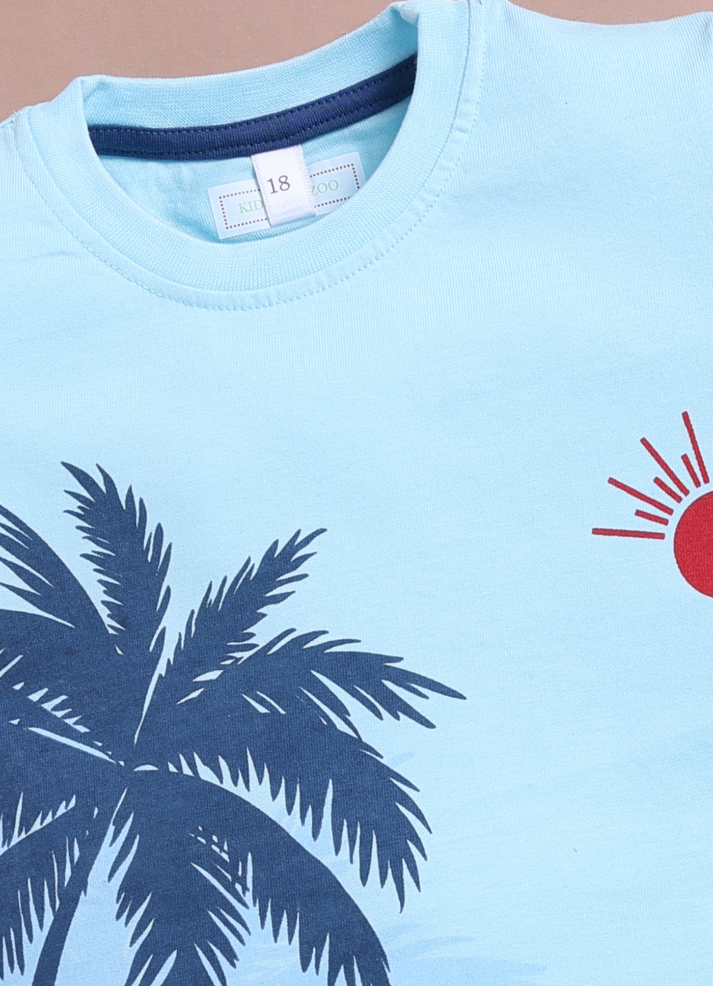LIL KNOTS Printed Pure Cotton Boy Round Neck Top Bottom Set