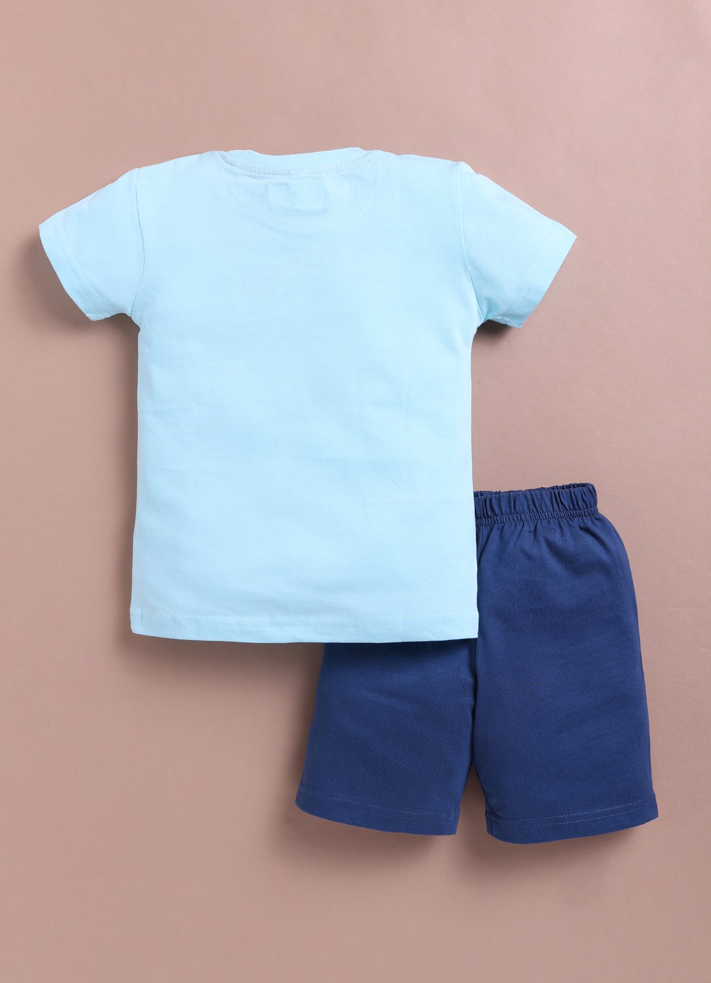 LIL KNOTS Printed Pure Cotton Boy Round Neck Top Bottom Set