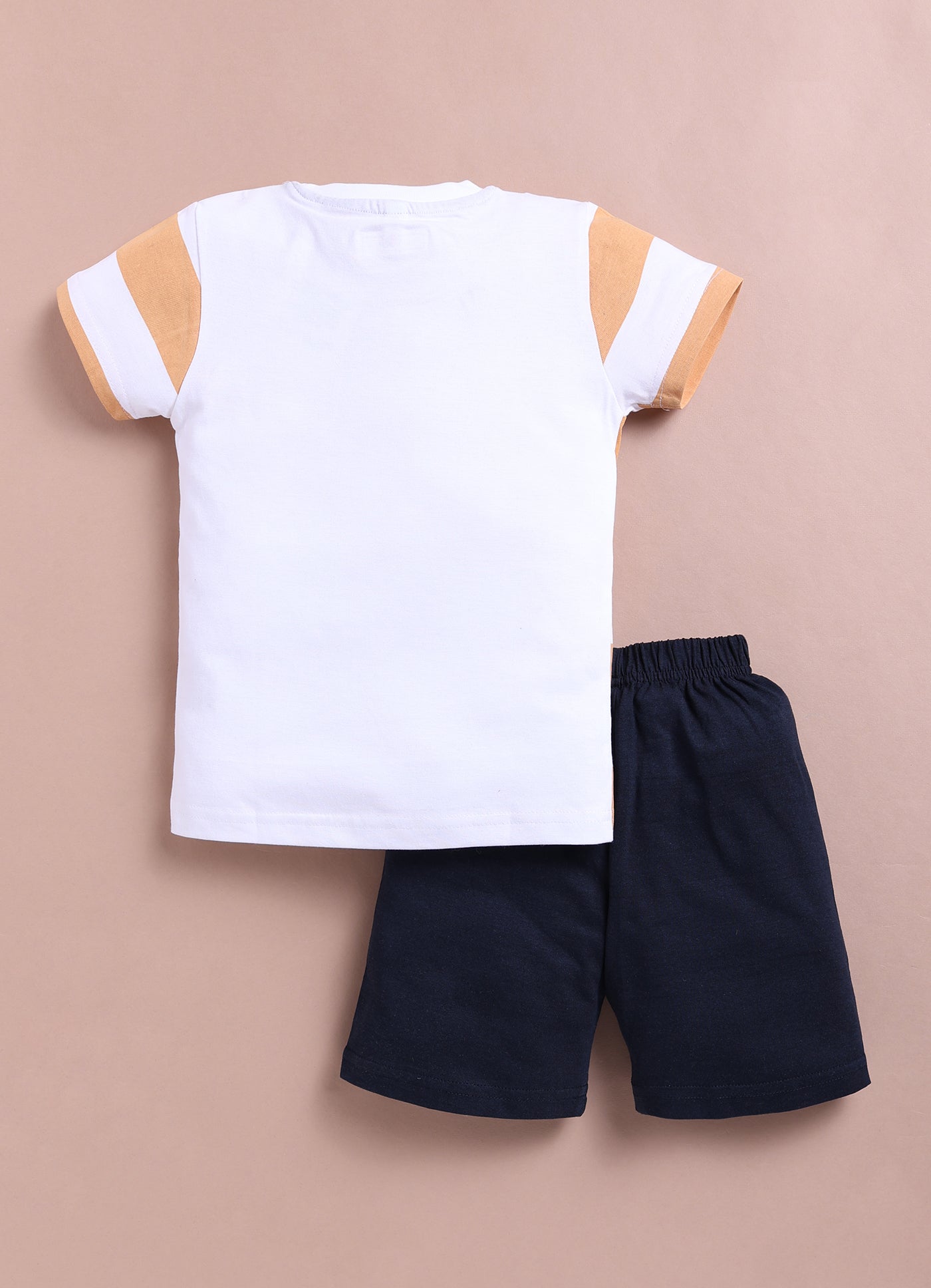 LIL KNOTS Printed Pure Cotton Boy Round Neck Top Bottom Set
