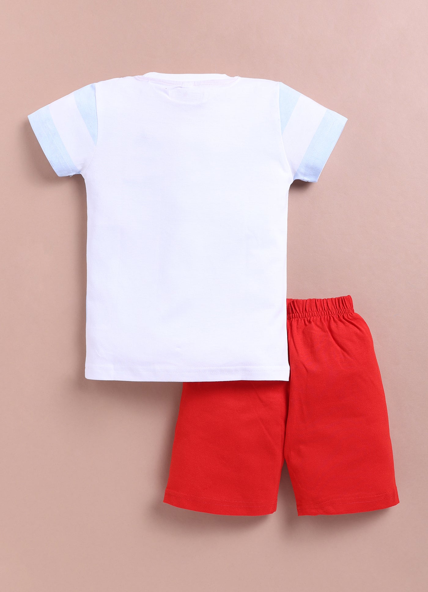 LIL KNOTS Printed Pure Cotton Boy Round Neck Top Bottom Set