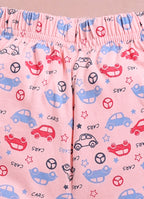 LIL KNOTS Printed Pure Cotton Boy Round Neck Top Bottom Set PINK, Sky Blue