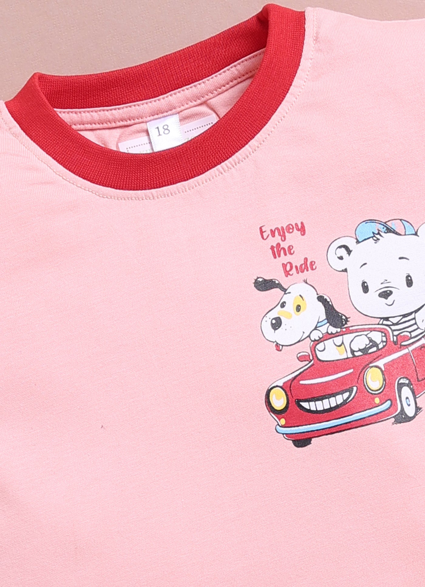 LIL KNOTS Printed Pure Cotton Boy Round Neck Top Bottom Set