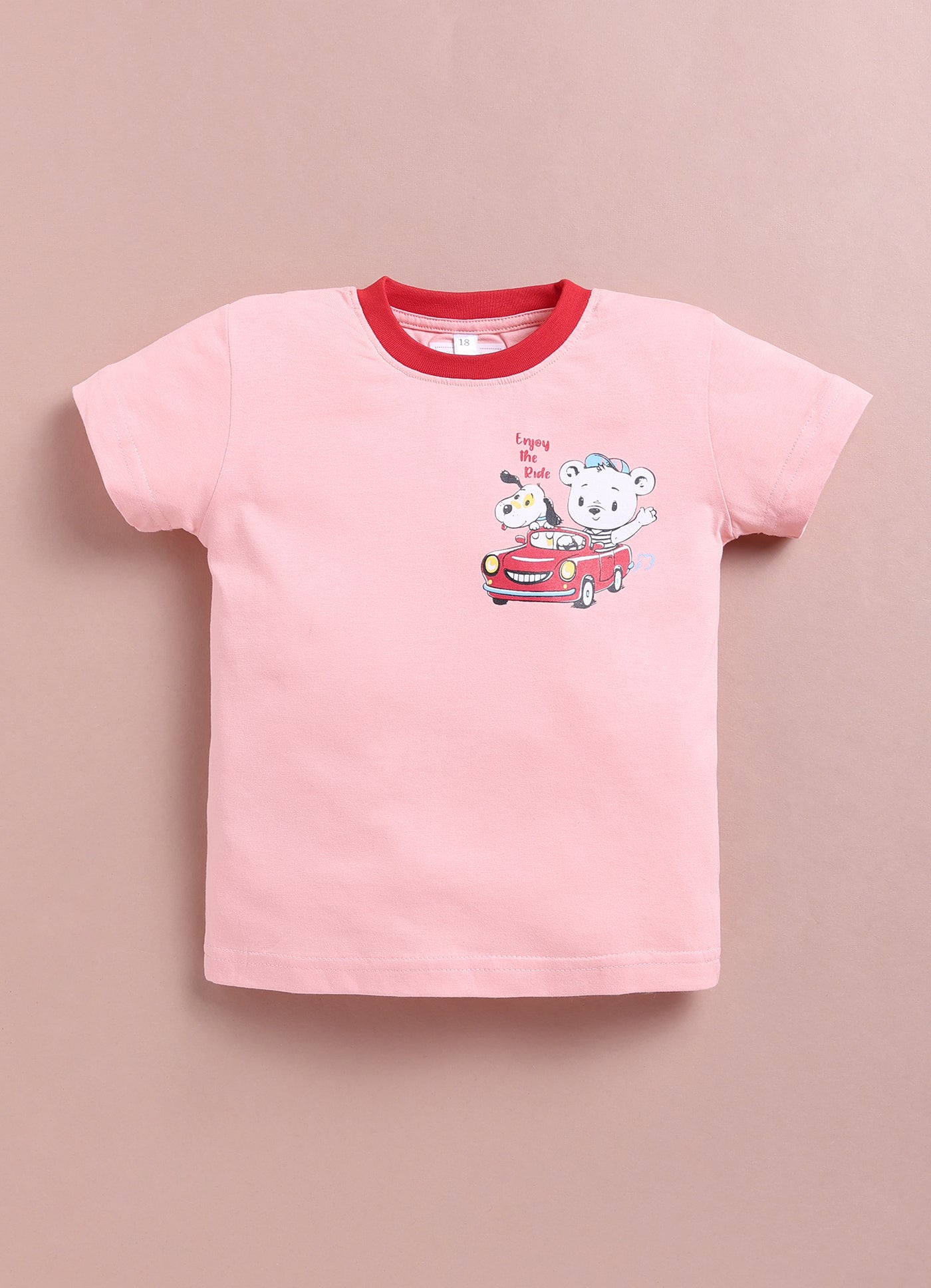 LIL KNOTS Printed Pure Cotton Boy Round Neck Top Bottom Set