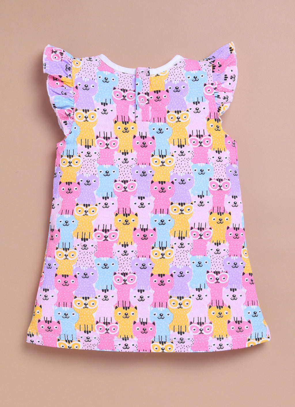 LIL KNOTS Printed Pure Cotton Girl Round Neck Frock