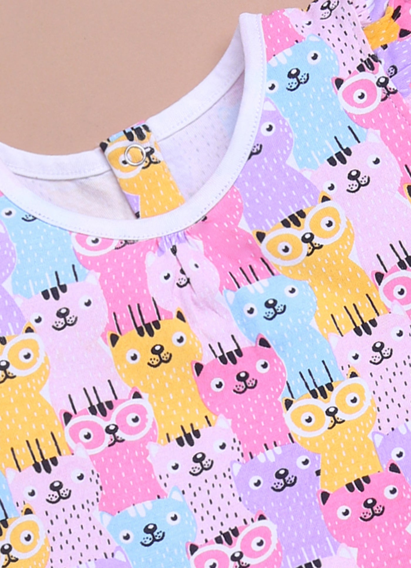 LIL KNOTS Printed Pure Cotton Girl Round Neck Frock