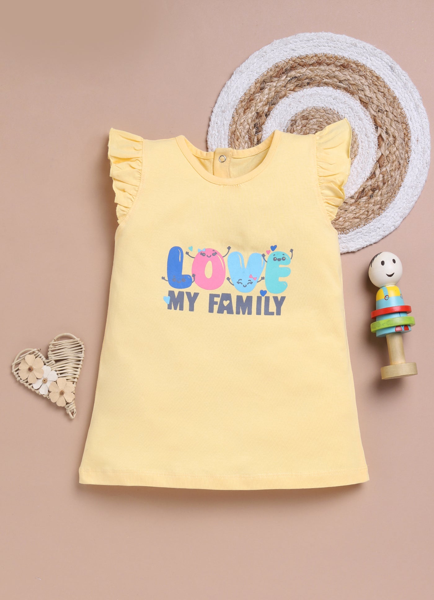 LIL KNOTS Printed Pure Cotton Girl Round Neck Frock