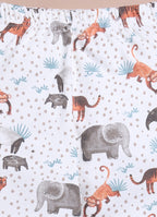 LIL KNOTS Printed Pure Cotton Unisex Pyjama White
