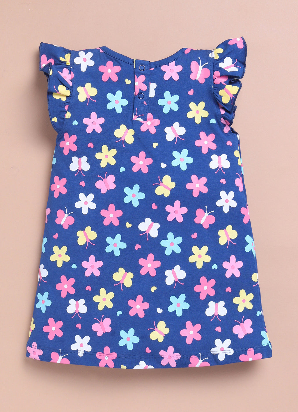 LIL KNOTS Printed Pure Cotton Girl Round Neck Frock