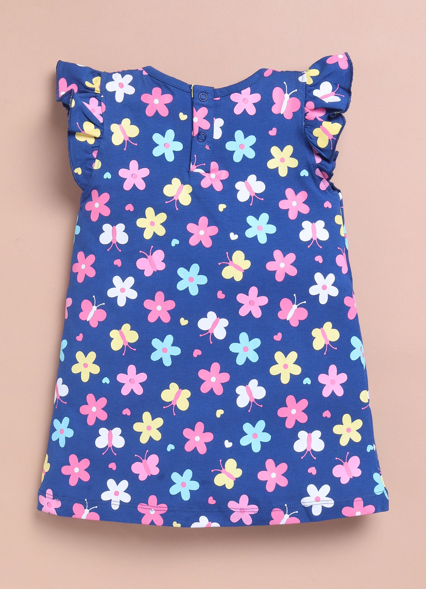 LIL KNOTS Printed Pure Cotton Girl Round Neck Frock