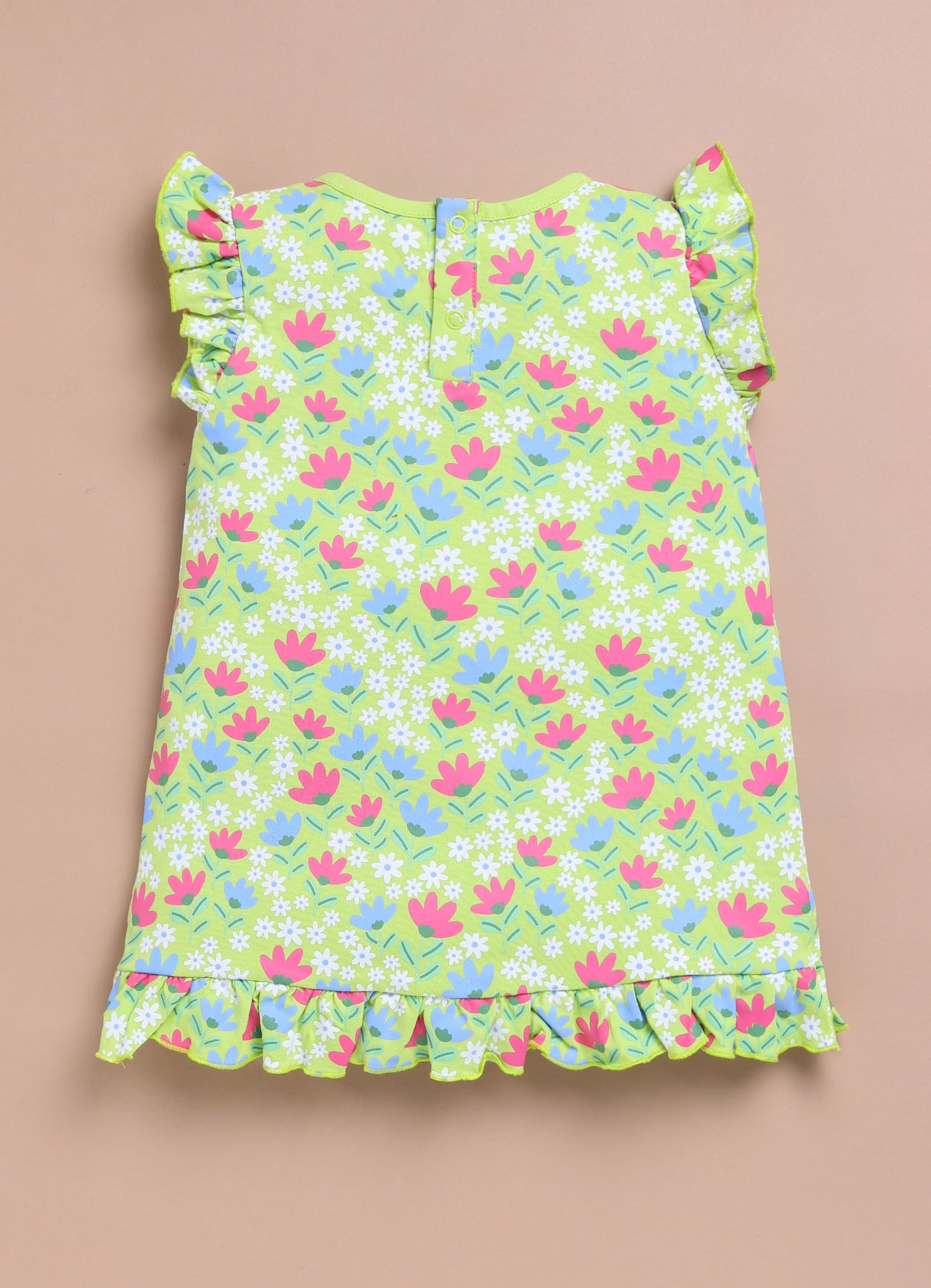 LIL KNOTS Printed Pure Cotton Girl Round Neck Frock