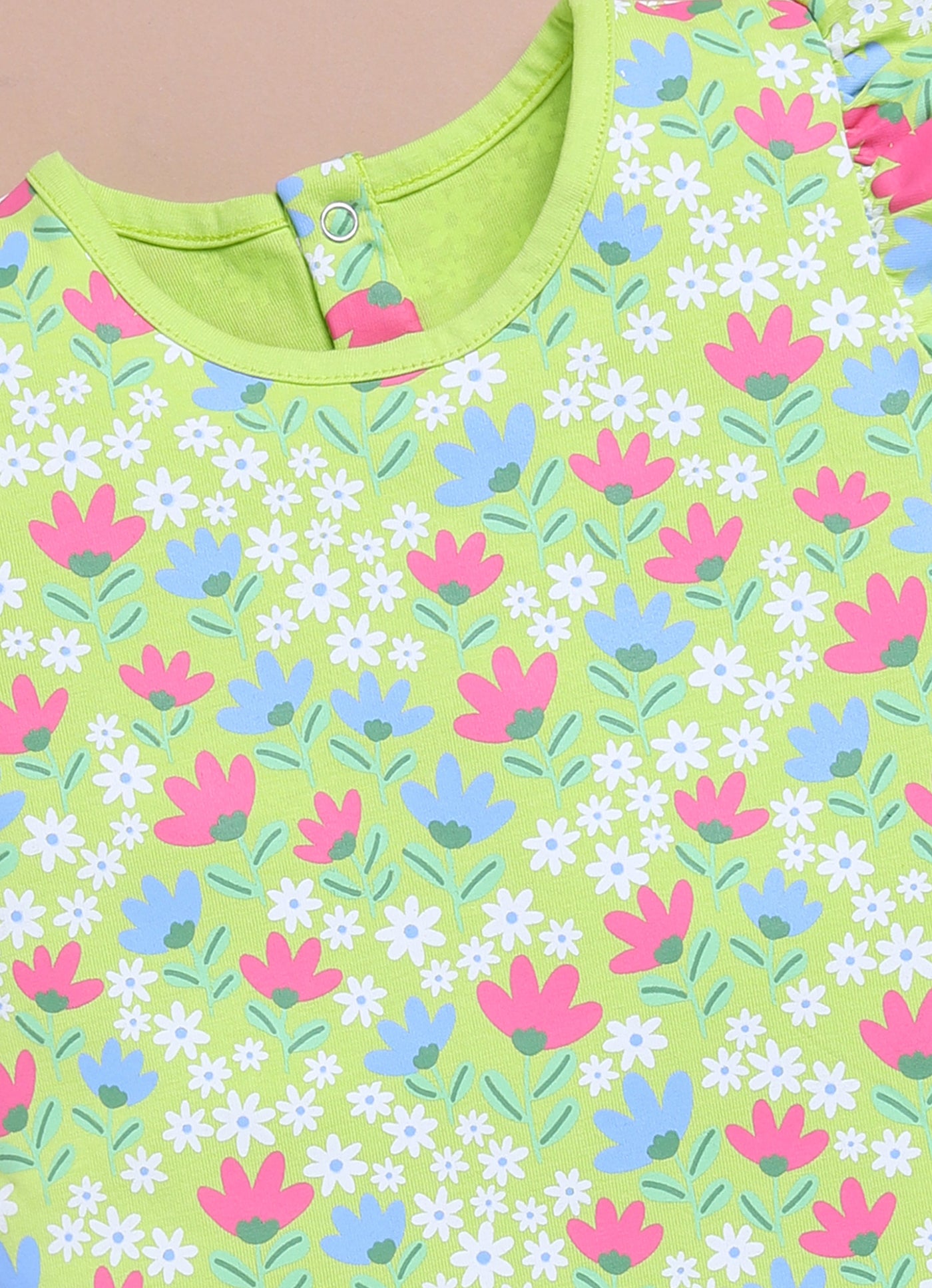 LIL KNOTS Printed Pure Cotton Girl Round Neck Frock