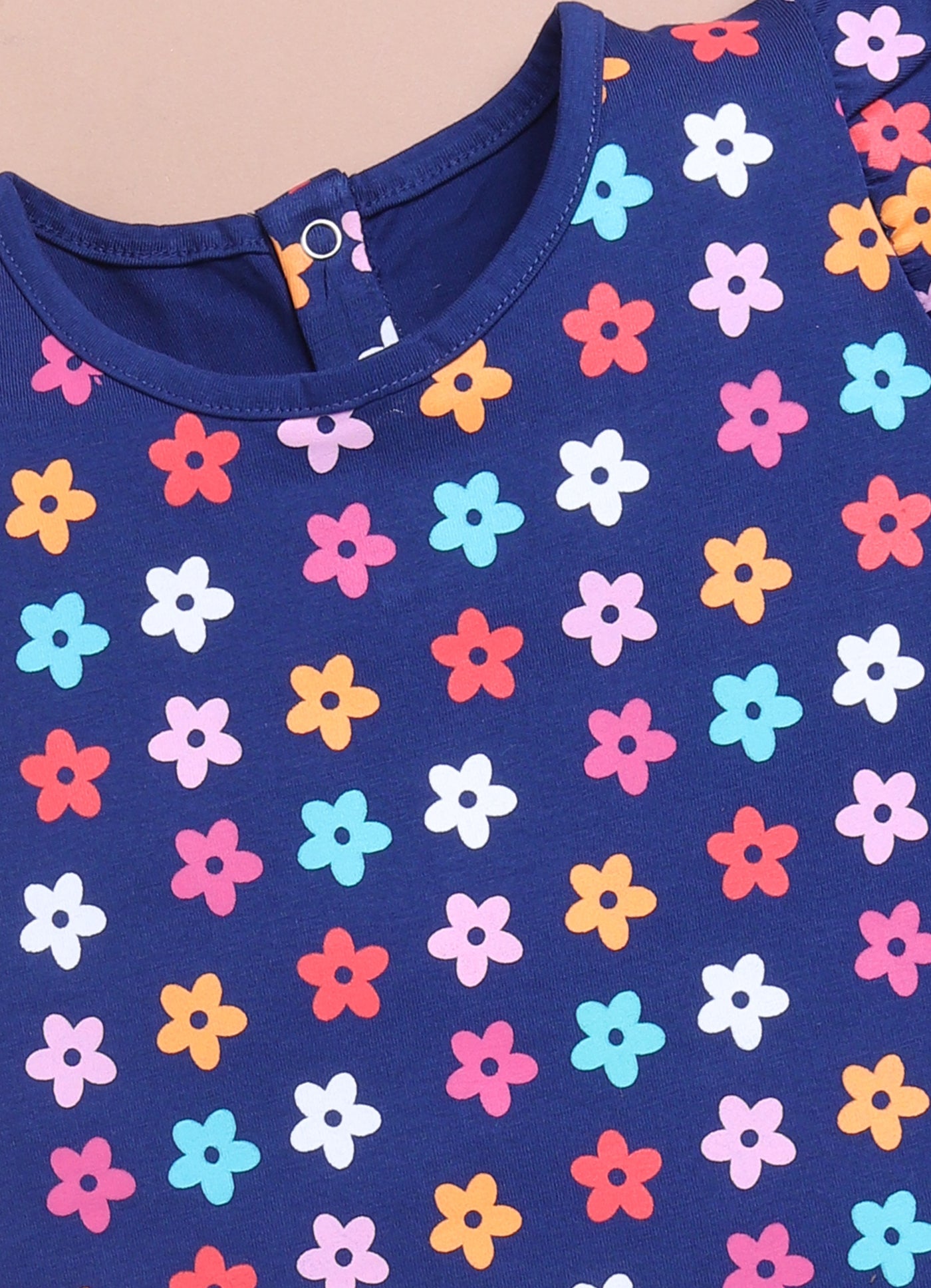 LIL KNOTS Printed Pure Cotton Girl Round Neck Frock