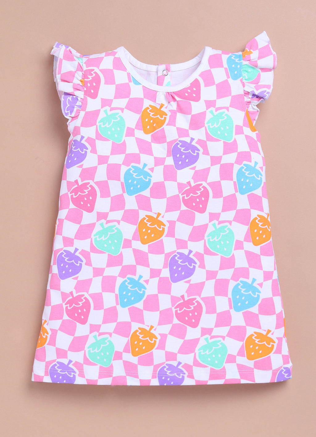 LIL KNOTS Printed Pure Cotton Girl Round Neck Frock