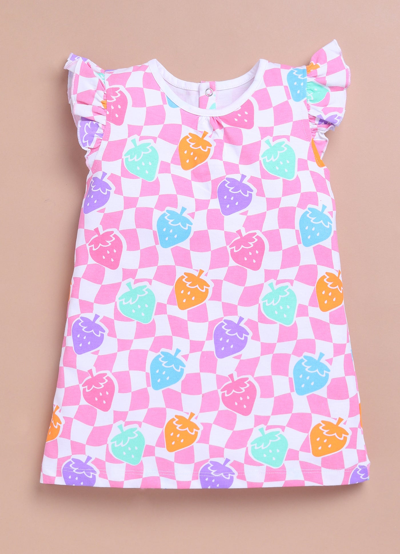 LIL KNOTS Printed Pure Cotton Girl Round Neck Frock