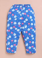 LIL KNOTS Printed Pure Cotton Unisex Pyjama Royal Blue