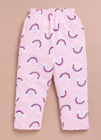 LIL KNOTS Printed Pure Cotton Unisex Pyjama Baby Pink
