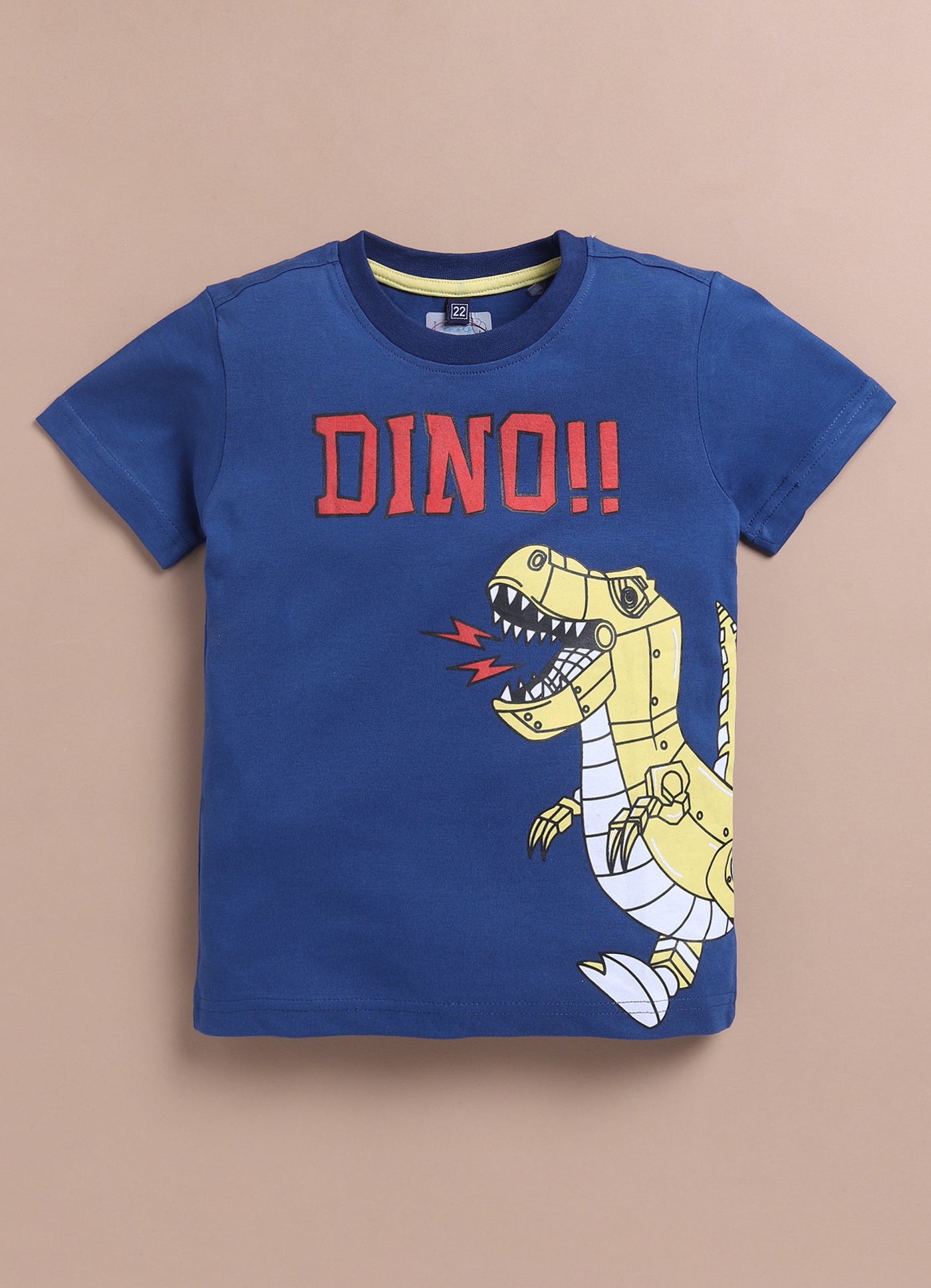LIL KNOTS Printed Pure Cotton Boy Round Neck Top Bottom Set