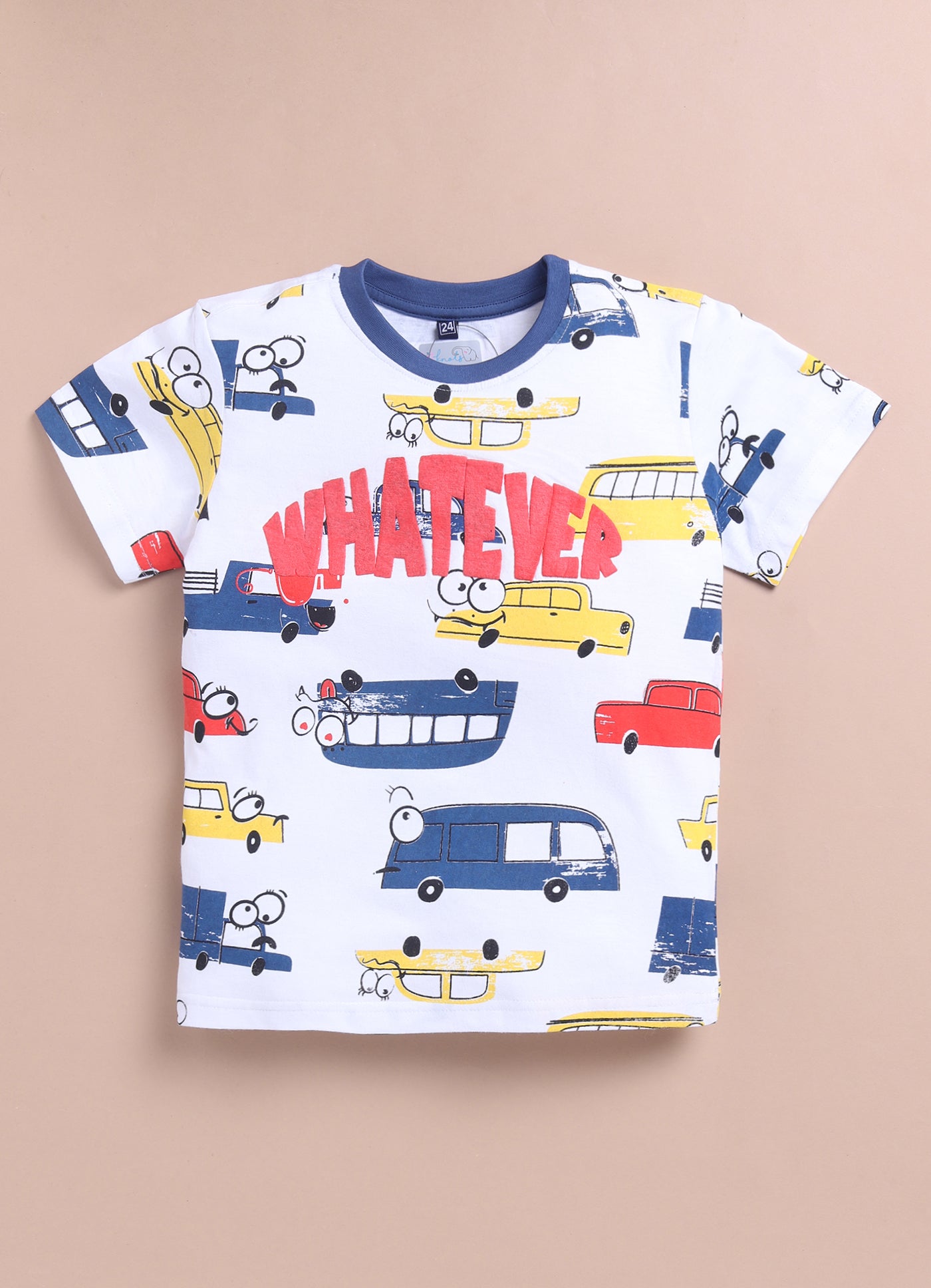 LIL KNOTS Printed Pure Cotton Boy Round Neck Top Bottom Set
