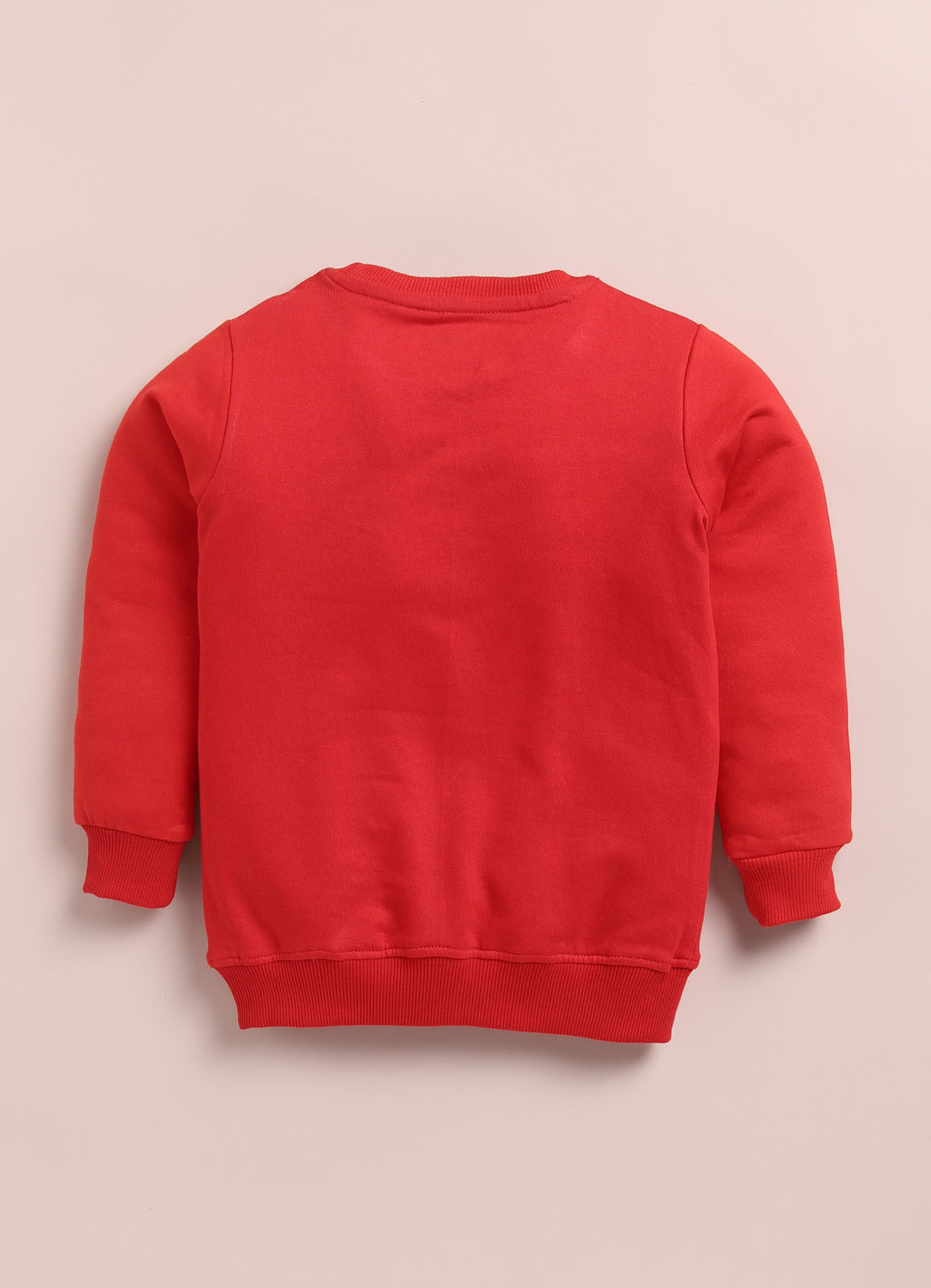 LIL KNOTS Printed Pure Cotton Girl Round Neck Sweatshirt Red