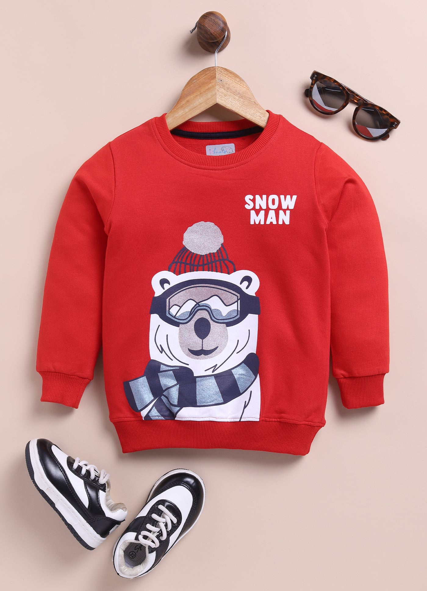 LIL KNOTS Printed Pure Cotton Girl Round Neck Sweatshirt