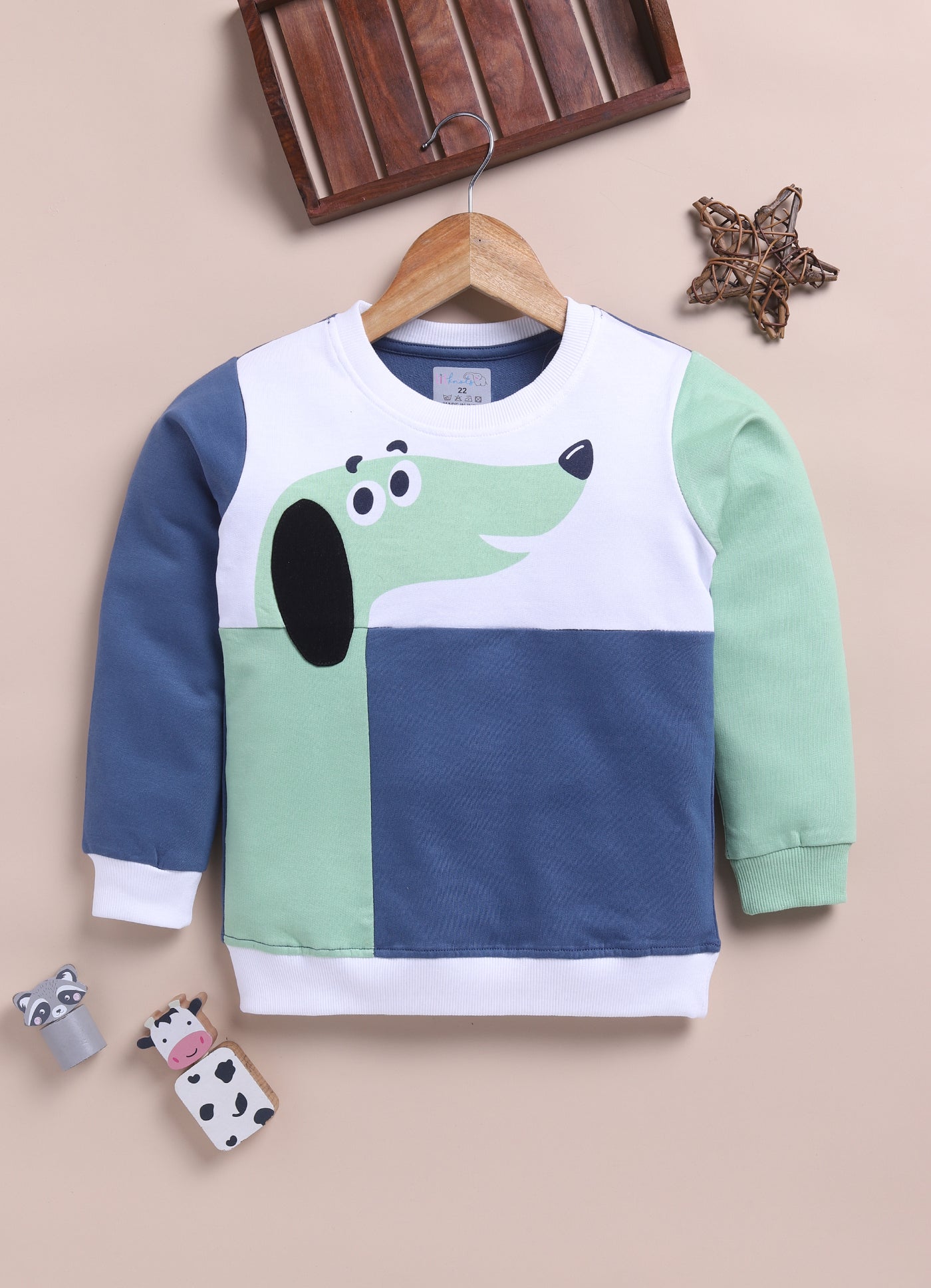 LIL KNOTS Printed Pure Cotton Boy Round Neck Sweatshirt