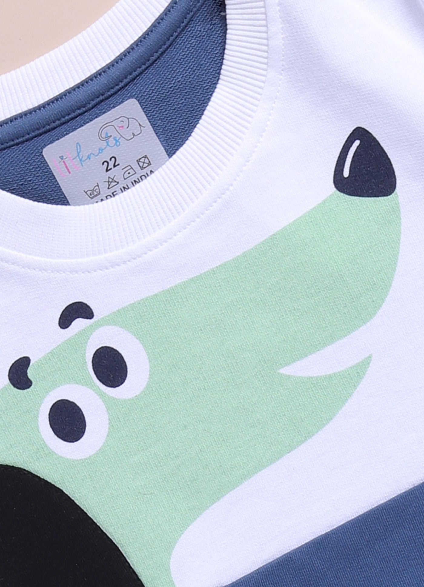 LIL KNOTS Printed Pure Cotton Boy Round Neck Sweatshirt