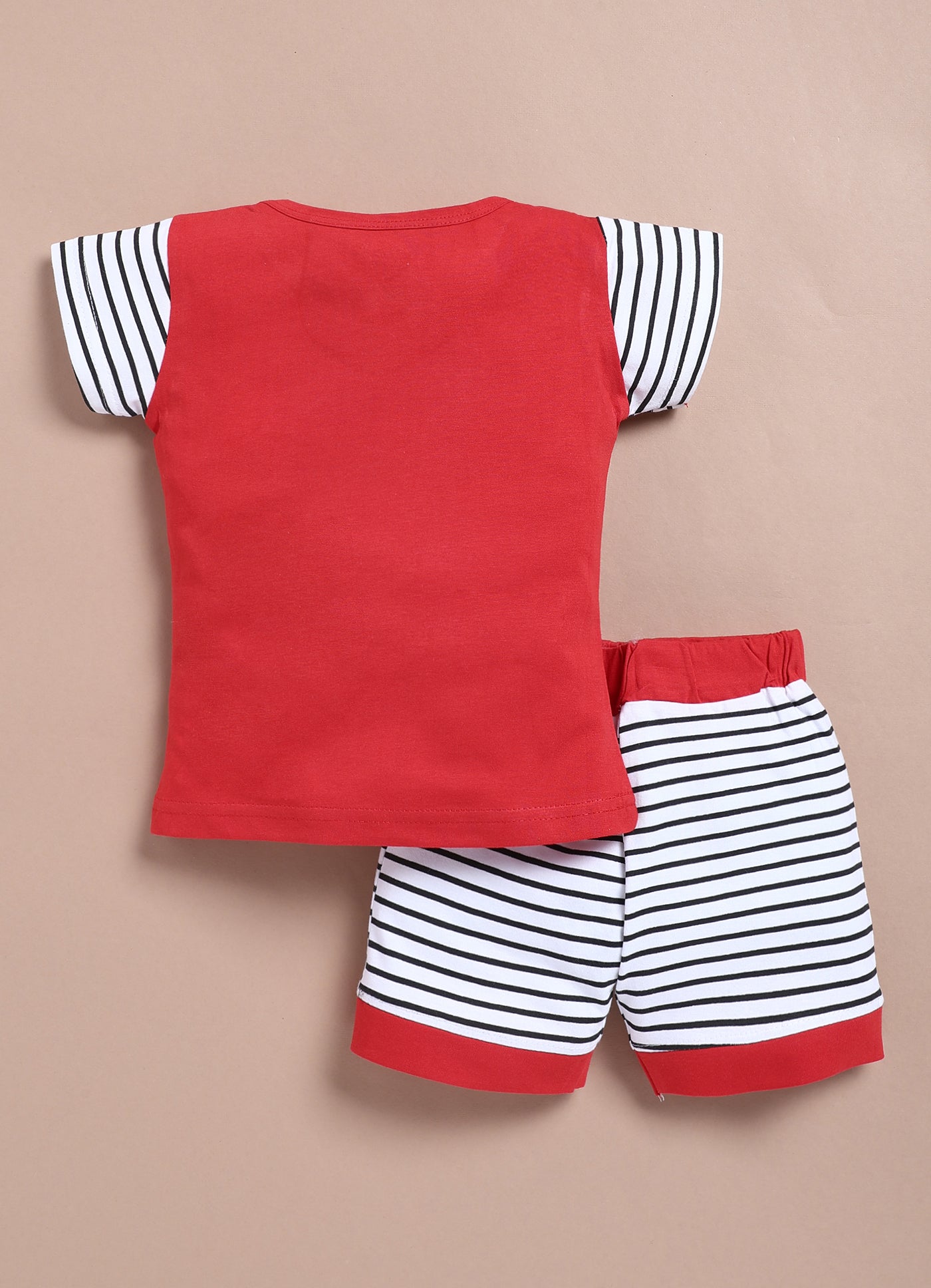 LIL KNOTS Printed Pure Cotton Girl Round Neck Top Bottom Set