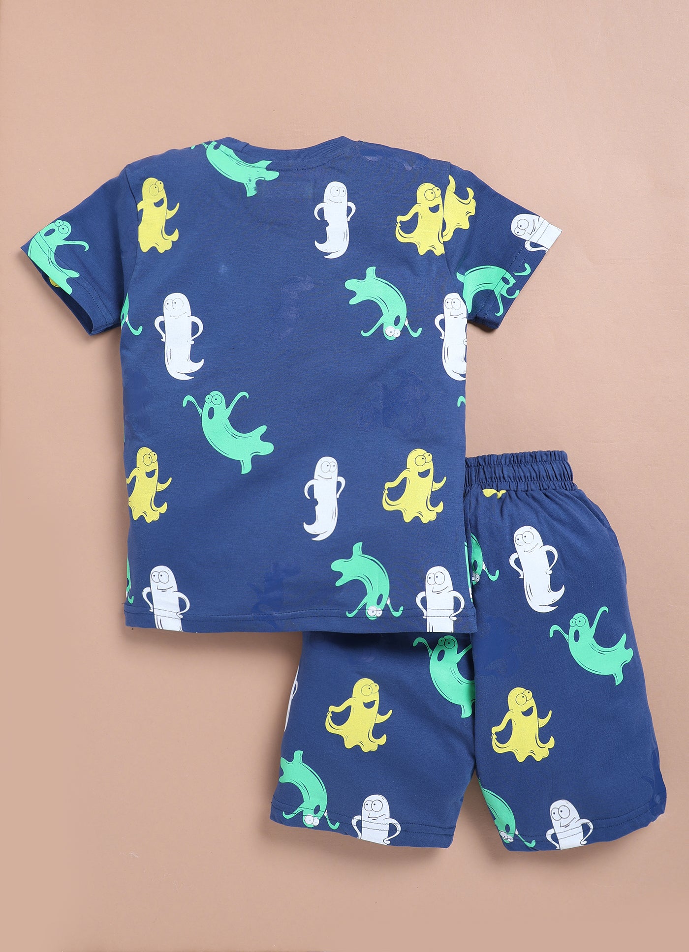 LIL KNOTS Printed Pure Cotton Boy Round Neck Coordinate Set