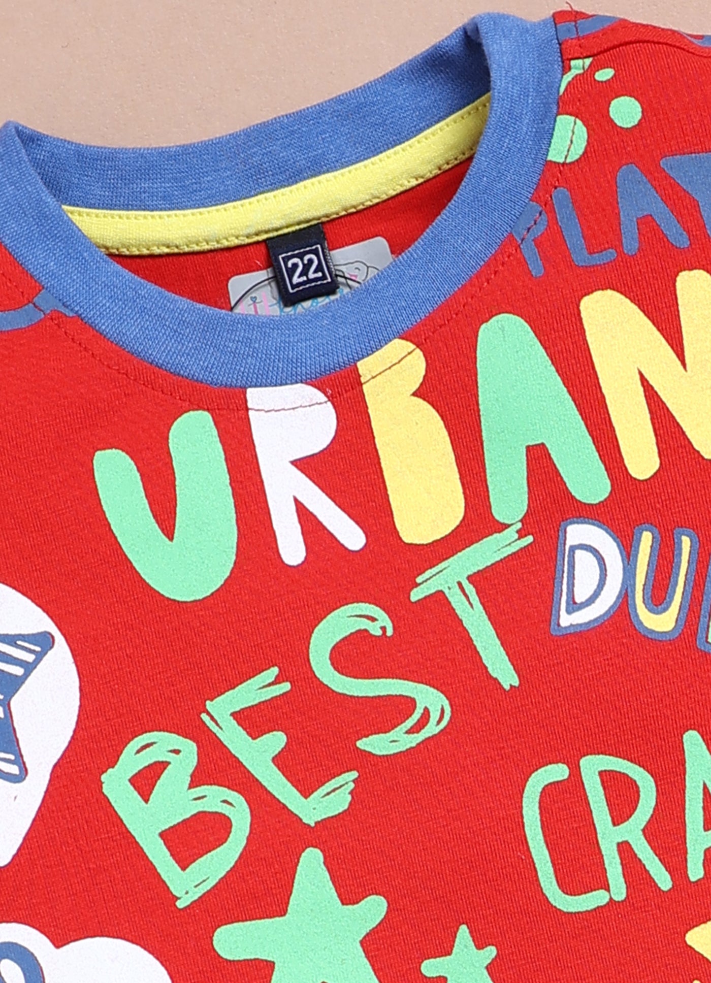 LIL KNOTS Printed Pure Cotton Boy Round Neck Coordinate Set