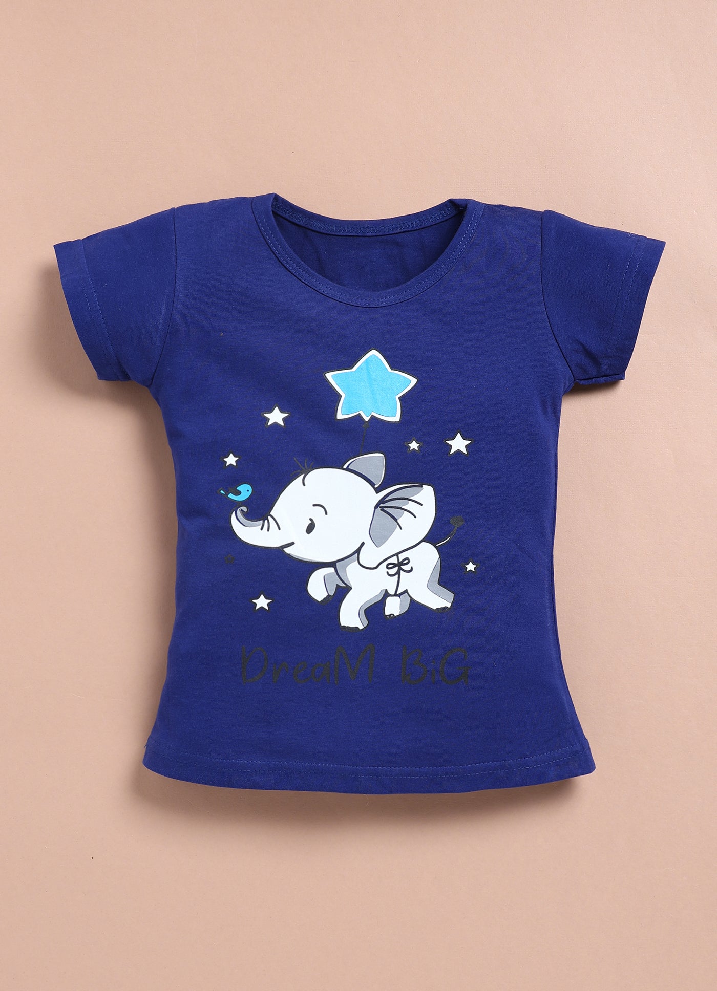 LIL KNOTS Printed Pure Cotton Girl Round Neck Top Bottom Set