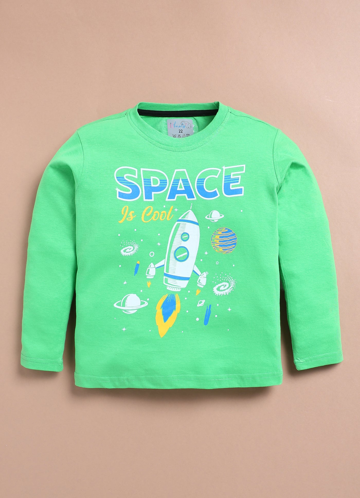 LIL KNOTS Printed Pure Cotton Boy Round Neck Top Bottom Set