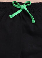 LIL KNOTS Printed Pure Cotton Boy Round Neck Top Bottom Set Parrot Green
