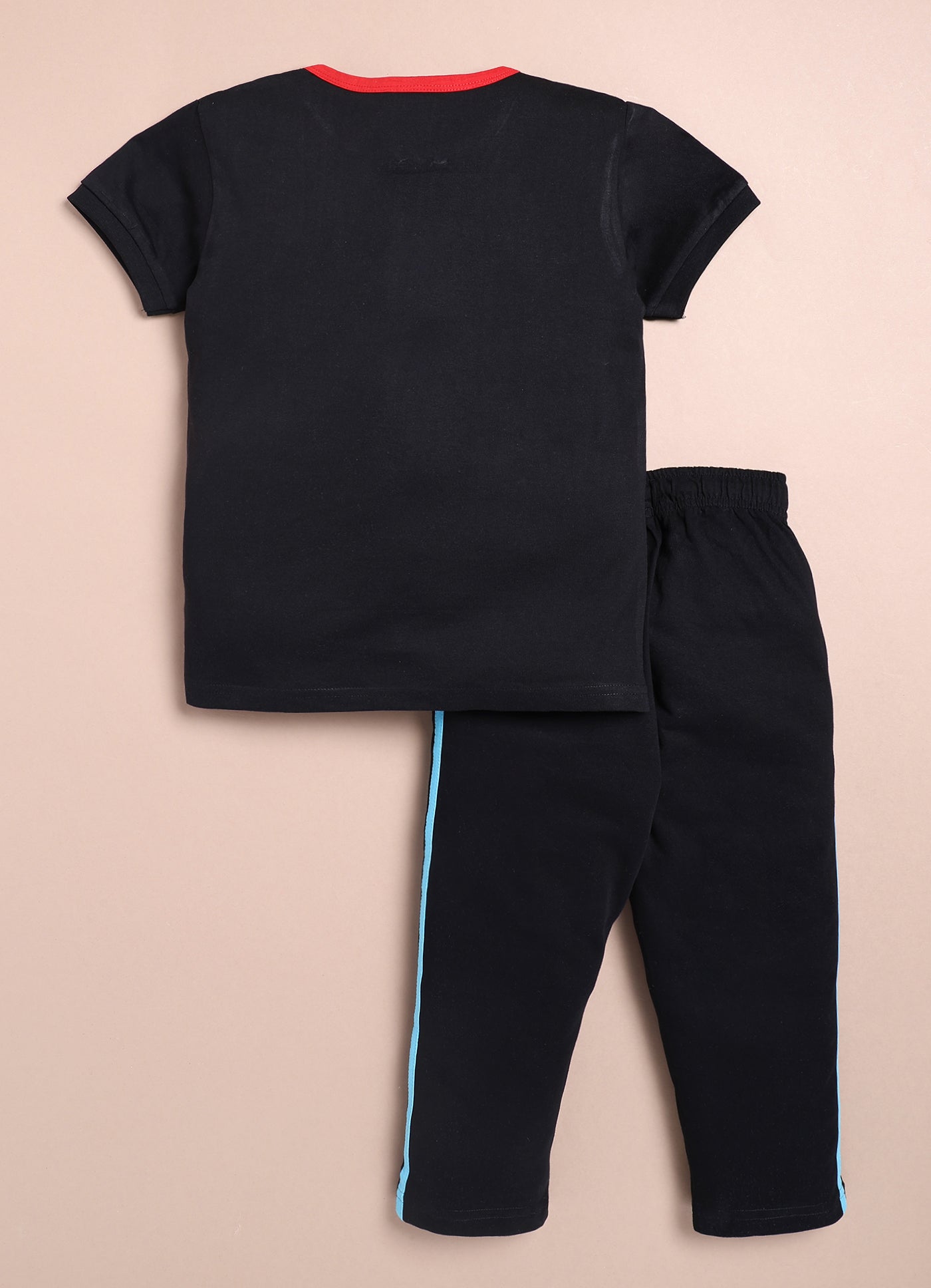 LIL KNOTS Printed Pure Cotton Boy Round Neck Top Bottom Set