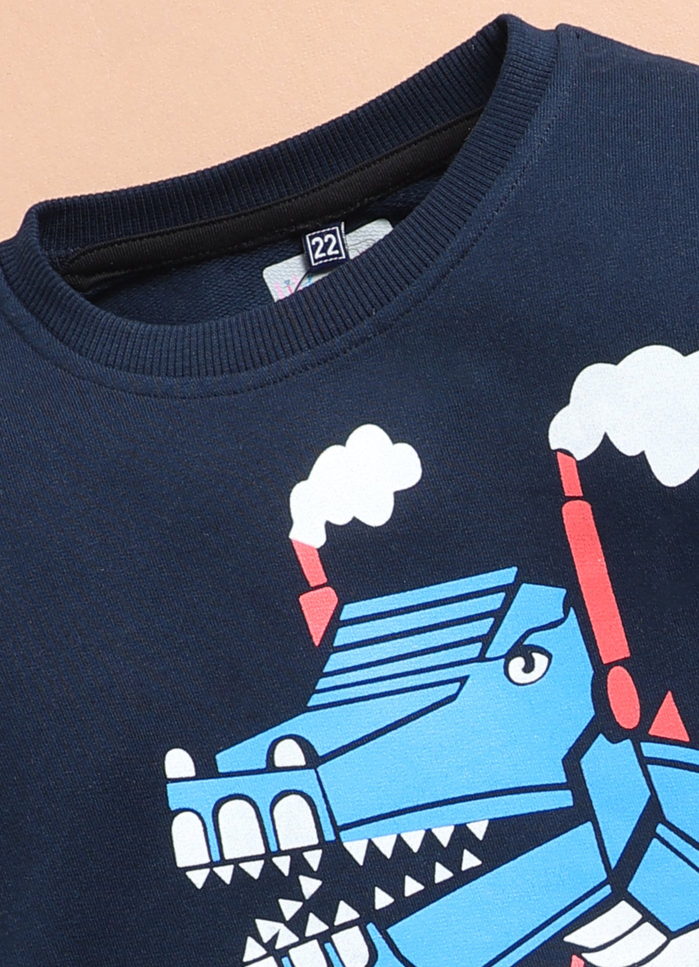 LIL KNOTS Printed Pure Cotton Boy Round Neck Top Bottom Set