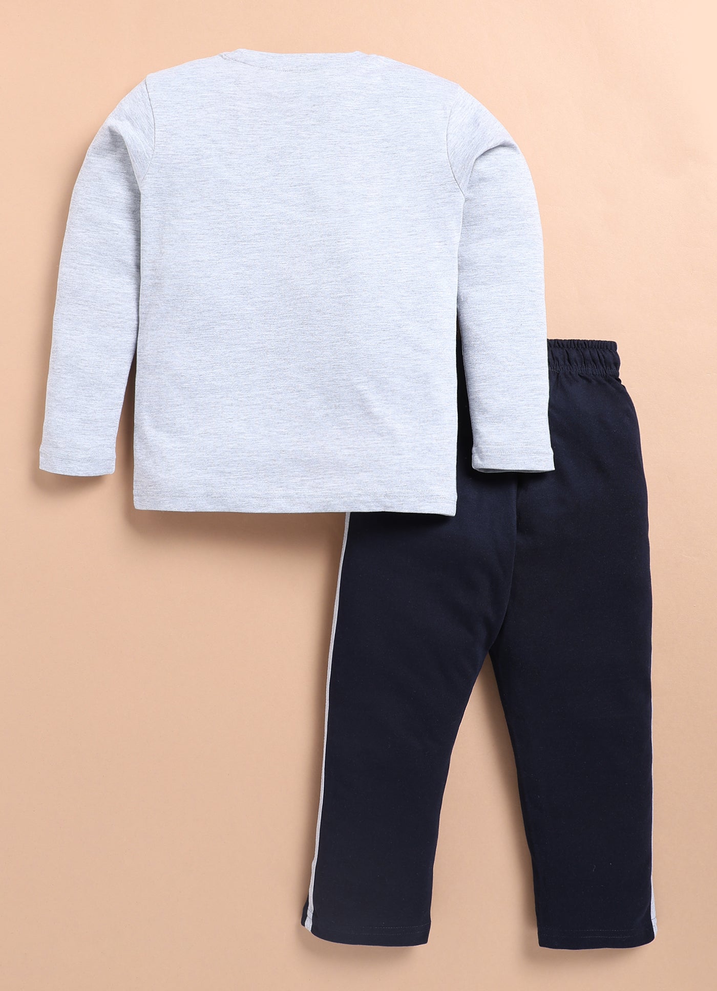 LIL KNOTS Printed Pure Cotton Boy Round Neck Top Bottom Set