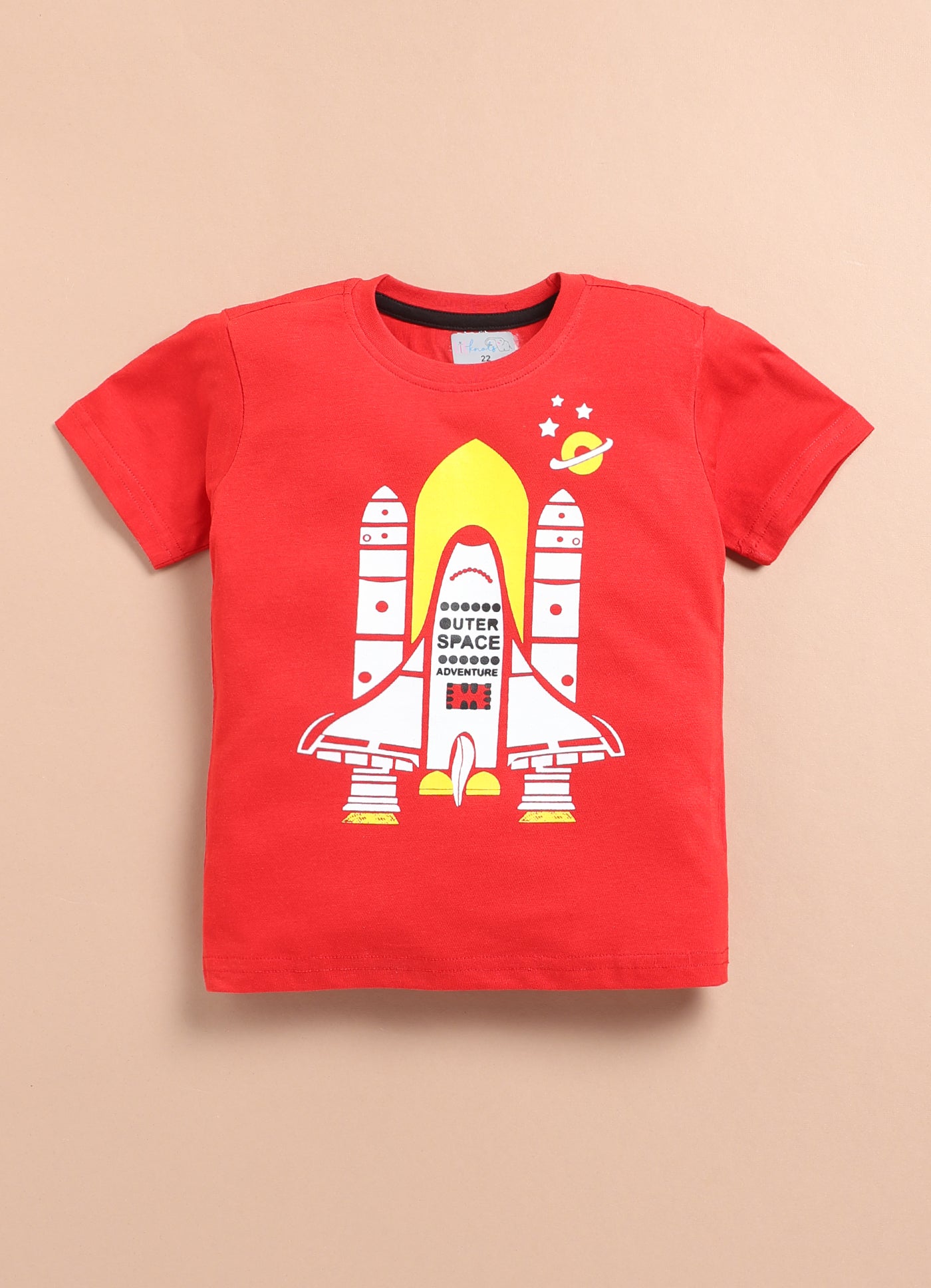 LIL KNOTS Printed Pure Cotton Boy Round Neck Top Bottom Set