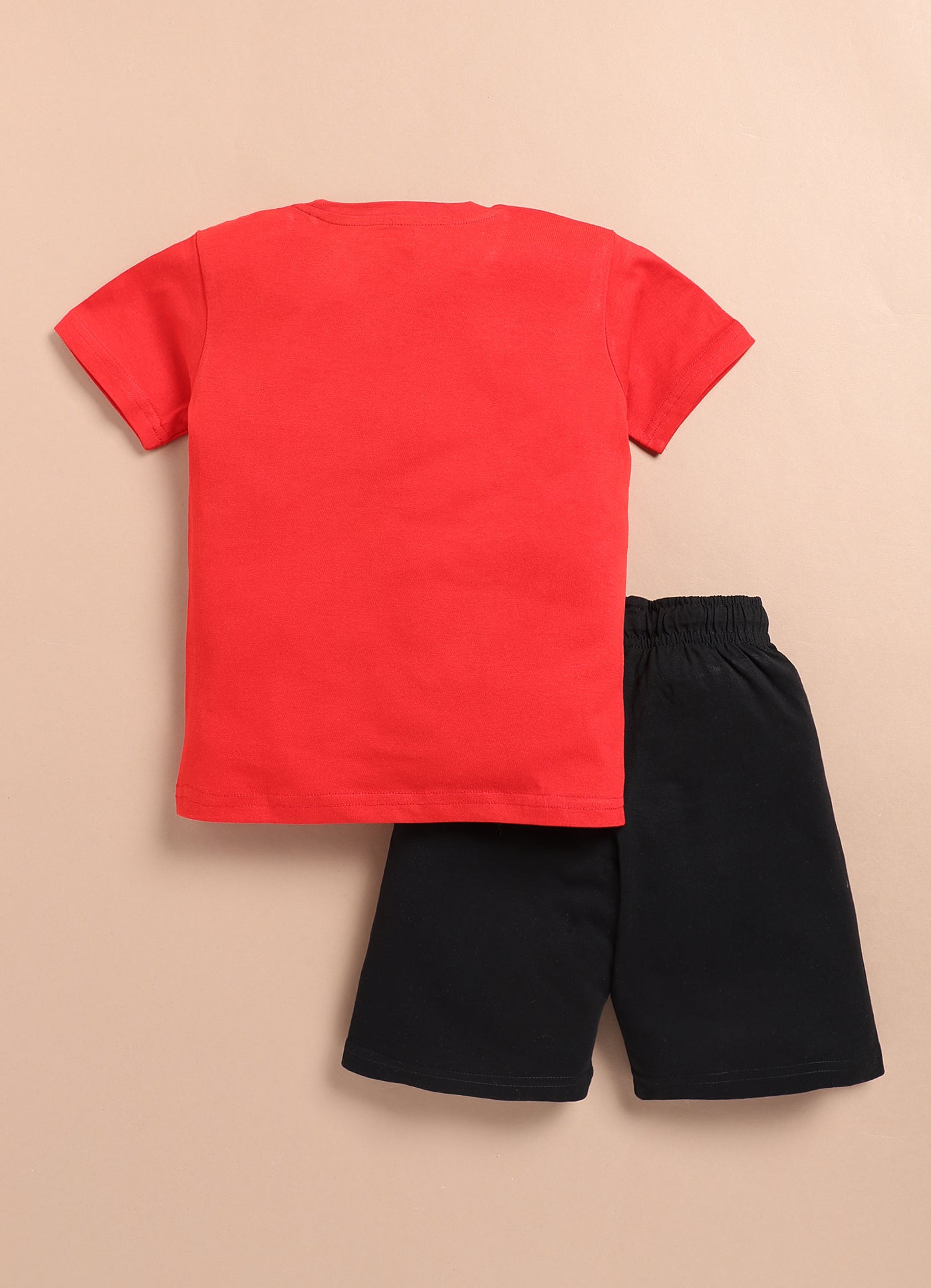 LIL KNOTS Printed Pure Cotton Boy Round Neck Top Bottom Set