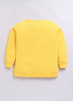 LIL KNOTS Printed Pure Cotton Boy Round Neck Sweatshirt Gold