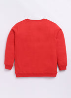 LIL KNOTS Printed Pure Cotton Boy Round Neck Sweatshirt 8-14Y Red