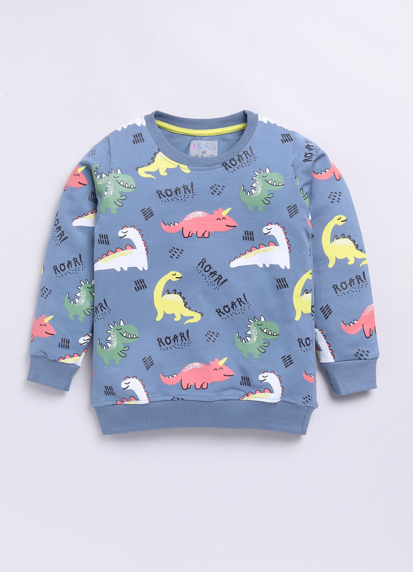 LIL KNOTS Printed Pure Cotton Boy Round Neck Sweatshirt