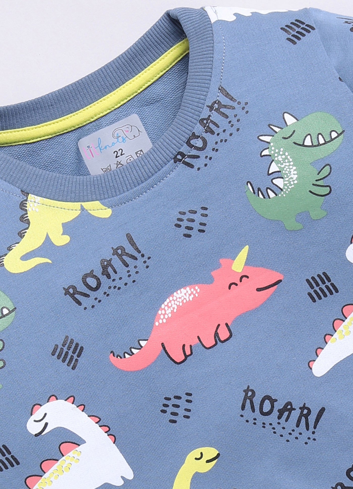 LIL KNOTS Printed Pure Cotton Boy Round Neck Sweatshirt