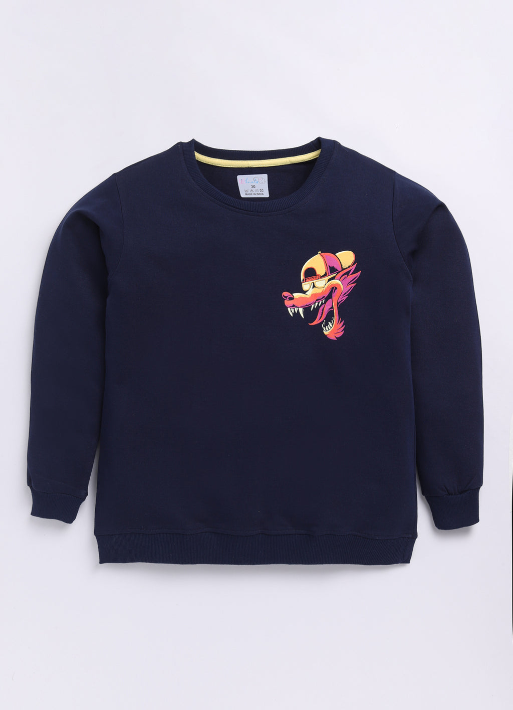 LIL KNOTS Printed Pure Cotton Boy Round Neck Sweatshirt 8-14Y