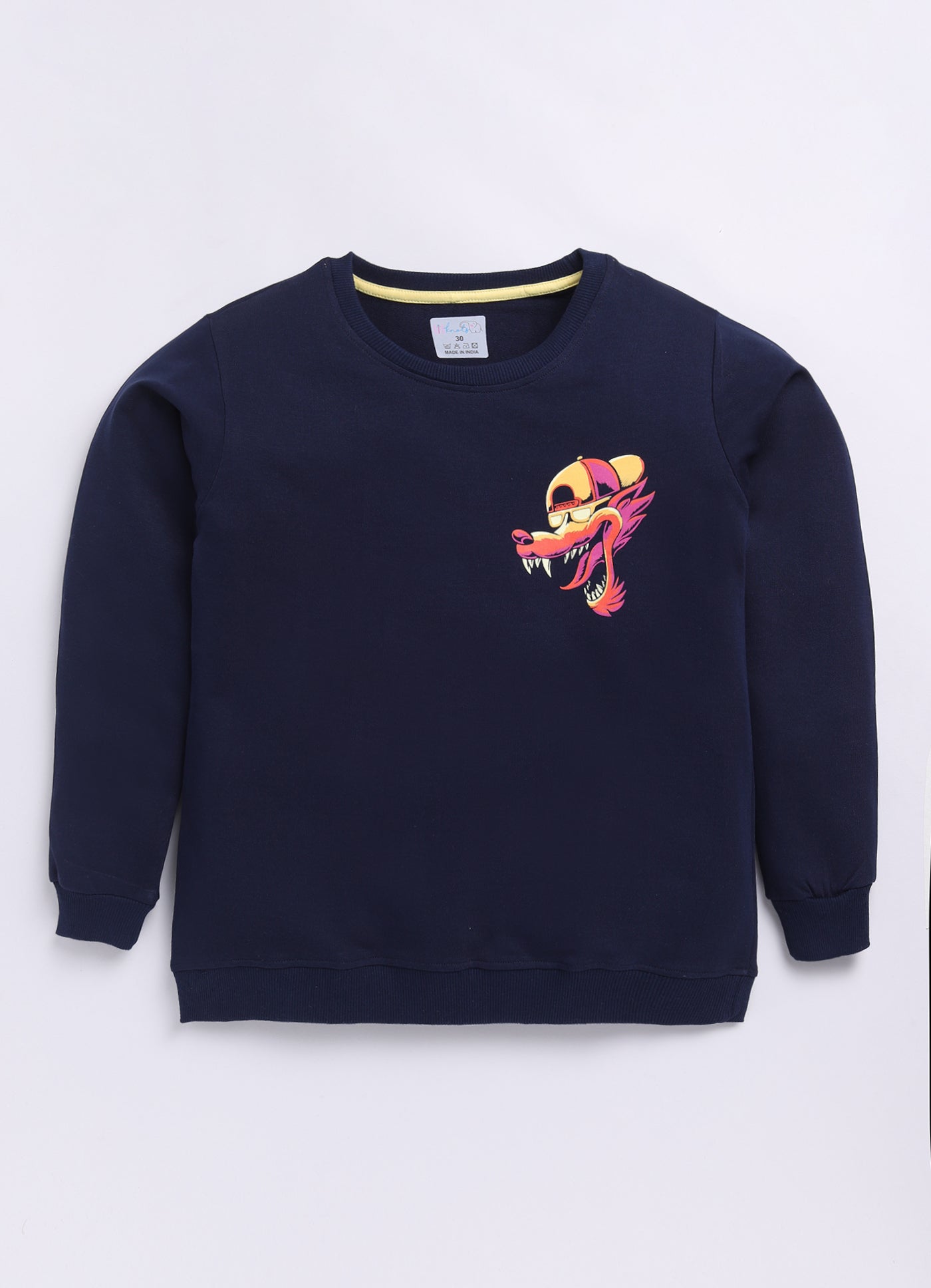 LIL KNOTS Printed Pure Cotton Boy Round Neck Sweatshirt 8-14Y
