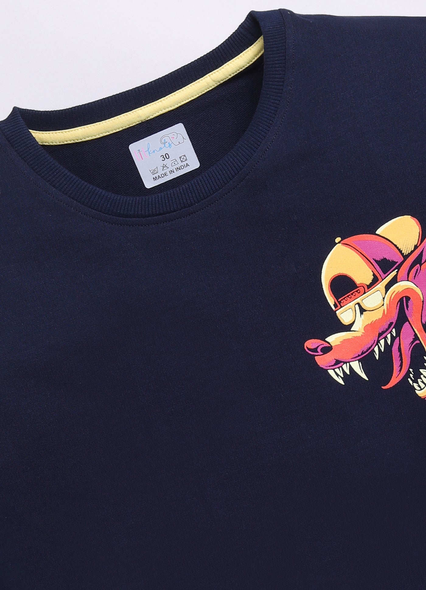 LIL KNOTS Printed Pure Cotton Boy Round Neck Sweatshirt 8-14Y