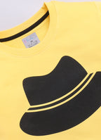 LIL KNOTS Printed Pure Cotton Boy Round Neck Sweatshirt 8-14Y Gold