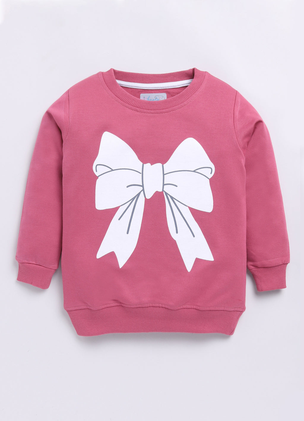 LIL KNOTS Printed Pure Cotton Girl Round Neck Sweatshirt Onion
