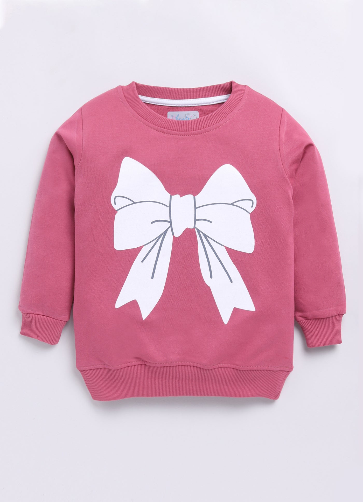 LIL KNOTS Printed Pure Cotton Girl Round Neck Sweatshirt