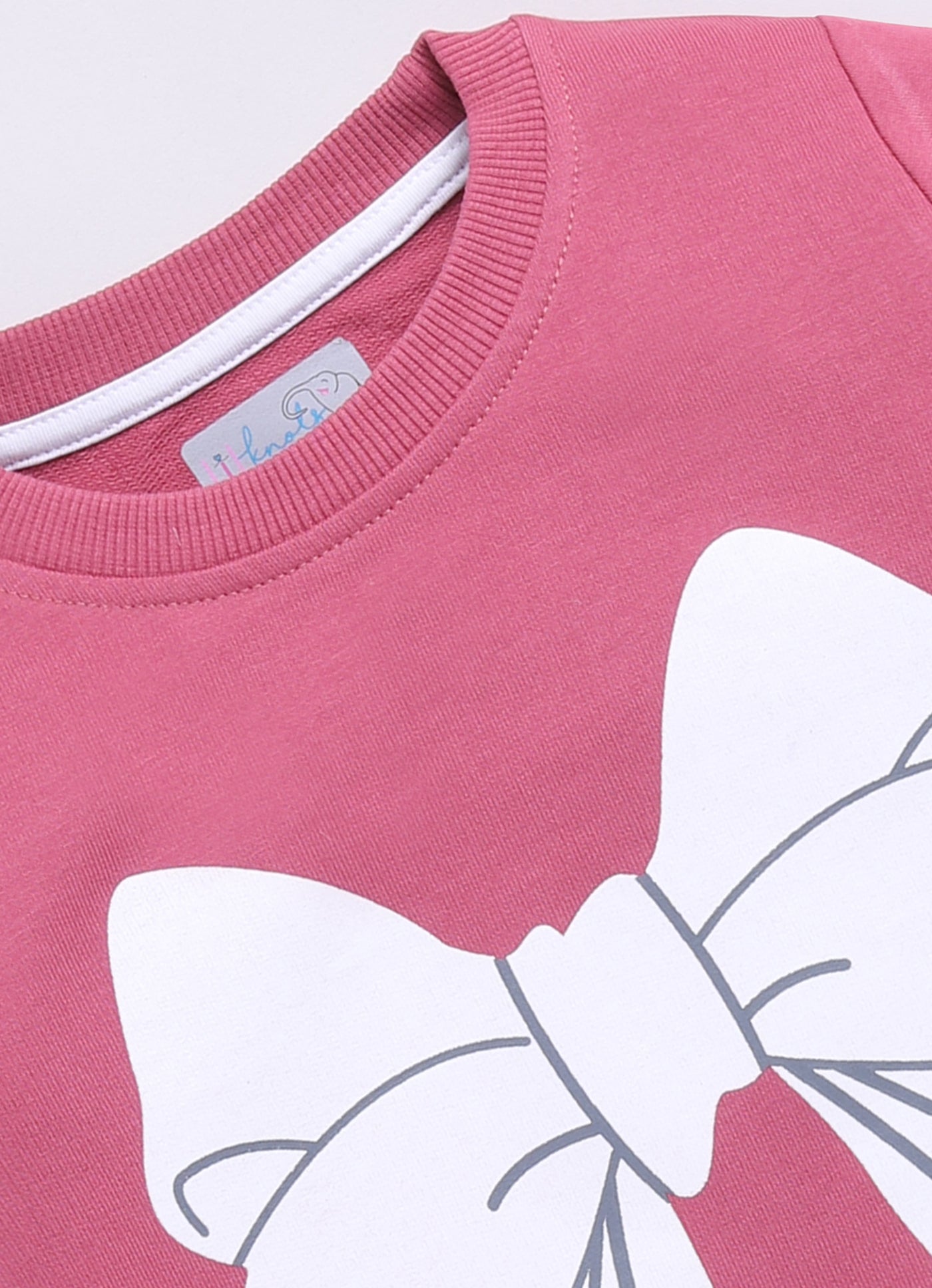 LIL KNOTS Printed Pure Cotton Girl Round Neck Sweatshirt