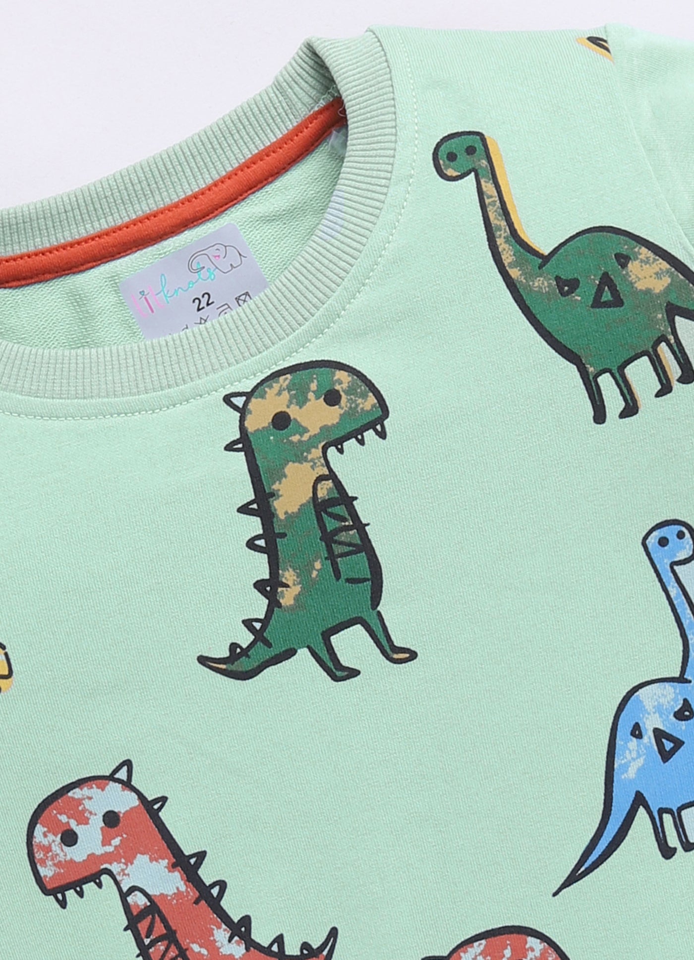 LIL KNOTS Printed Pure Cotton Boy Round Neck Sweatshirt